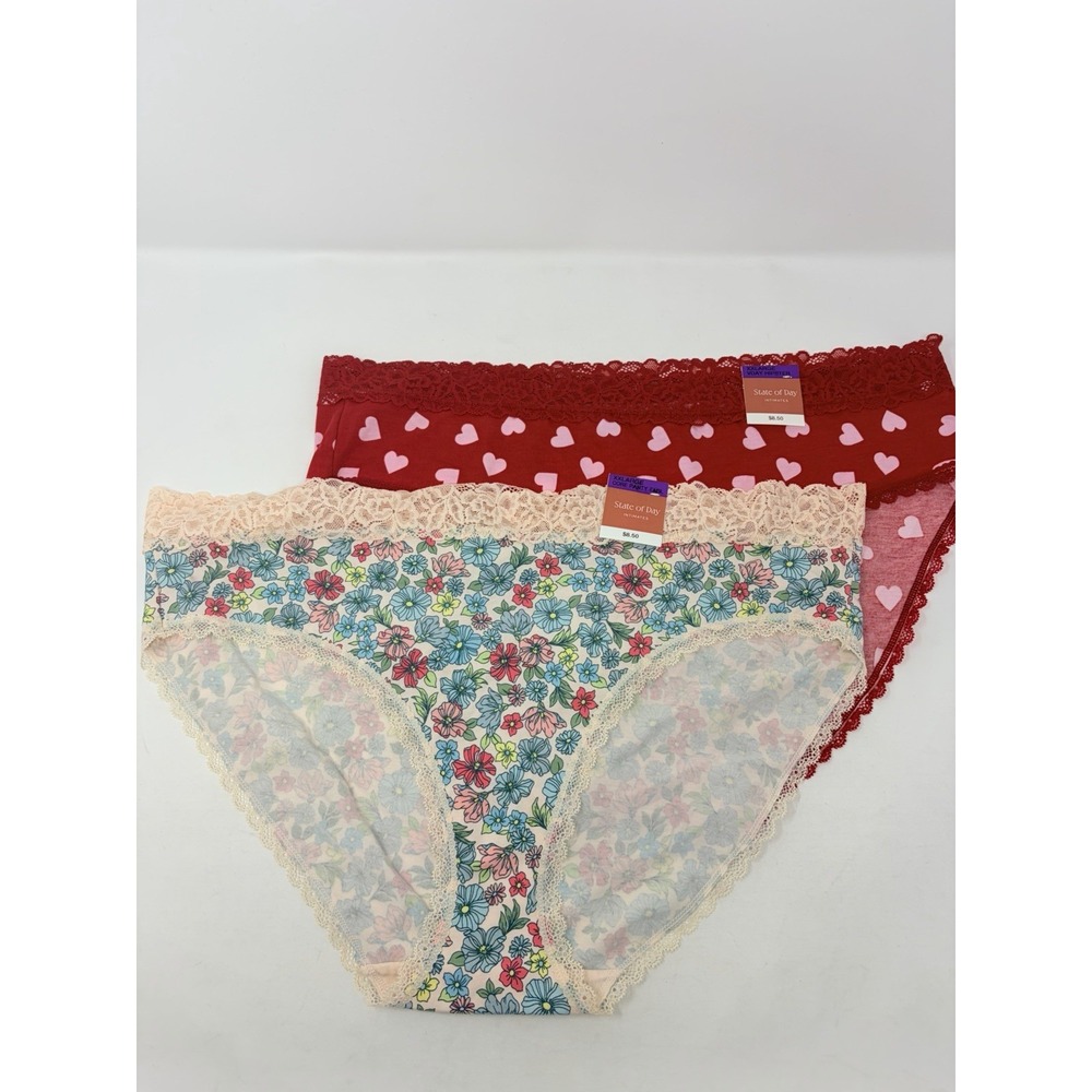State of the Day Womens Size XXL Lot of Lace Trim Cotton Hipster Panties 457